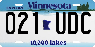 MN license plate 021UDC