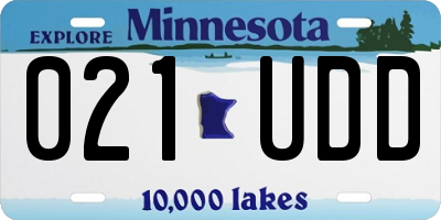 MN license plate 021UDD