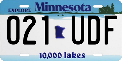 MN license plate 021UDF
