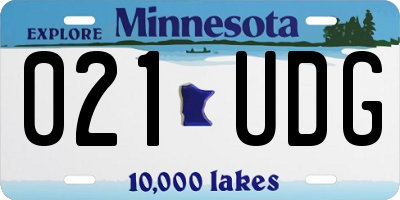 MN license plate 021UDG