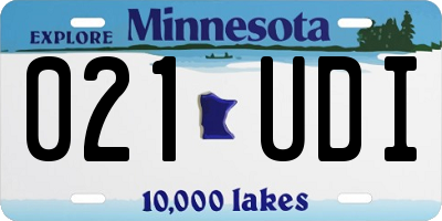 MN license plate 021UDI