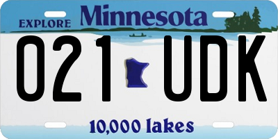 MN license plate 021UDK