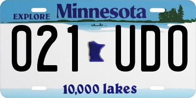 MN license plate 021UDO