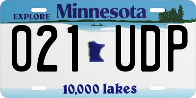 MN license plate 021UDP