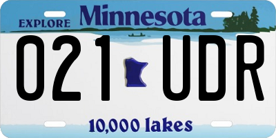 MN license plate 021UDR