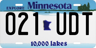 MN license plate 021UDT