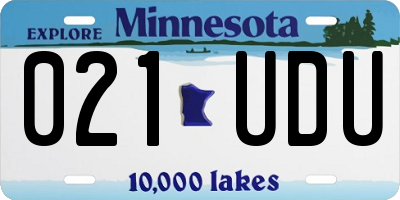 MN license plate 021UDU