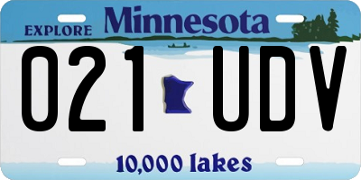 MN license plate 021UDV