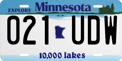 MN license plate 021UDW