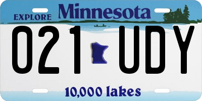 MN license plate 021UDY