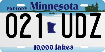 MN license plate 021UDZ