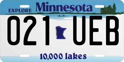 MN license plate 021UEB