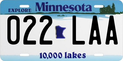 MN license plate 022LAA