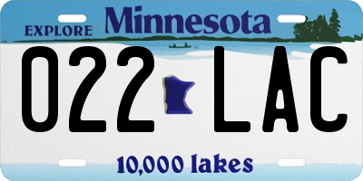 MN license plate 022LAC