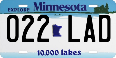 MN license plate 022LAD