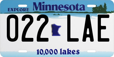 MN license plate 022LAE