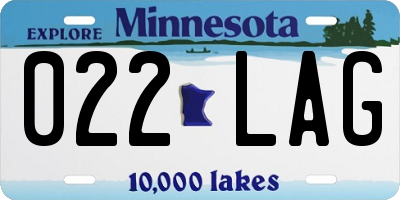 MN license plate 022LAG