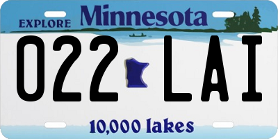 MN license plate 022LAI