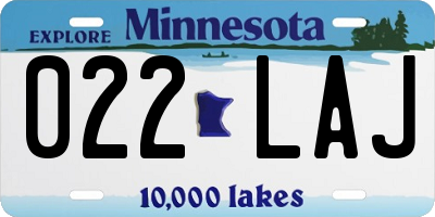 MN license plate 022LAJ