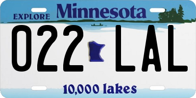 MN license plate 022LAL