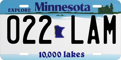 MN license plate 022LAM