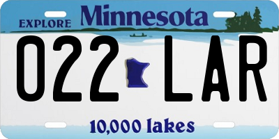 MN license plate 022LAR