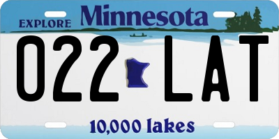 MN license plate 022LAT
