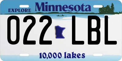 MN license plate 022LBL