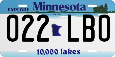 MN license plate 022LBO