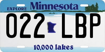 MN license plate 022LBP