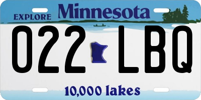 MN license plate 022LBQ