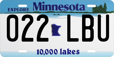MN license plate 022LBU