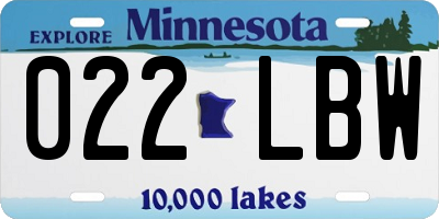 MN license plate 022LBW