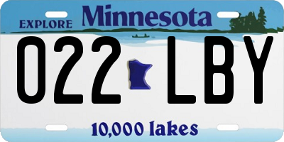 MN license plate 022LBY