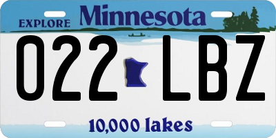 MN license plate 022LBZ
