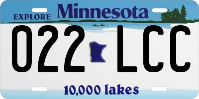 MN license plate 022LCC