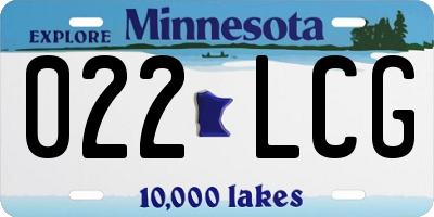 MN license plate 022LCG