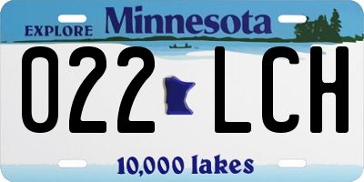 MN license plate 022LCH