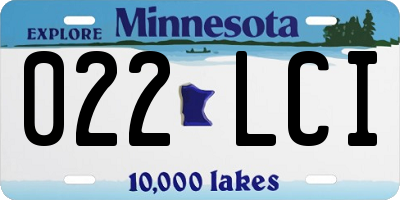 MN license plate 022LCI