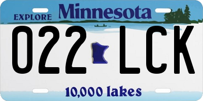 MN license plate 022LCK