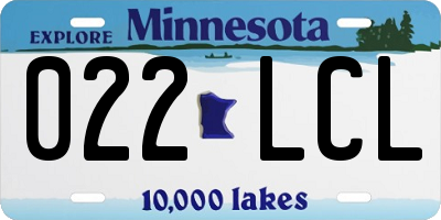 MN license plate 022LCL