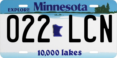 MN license plate 022LCN