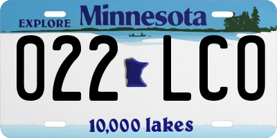 MN license plate 022LCO