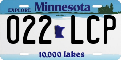 MN license plate 022LCP