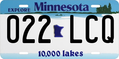 MN license plate 022LCQ