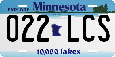 MN license plate 022LCS