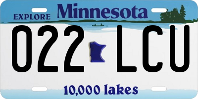 MN license plate 022LCU