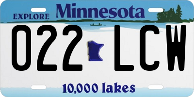 MN license plate 022LCW