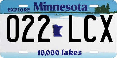 MN license plate 022LCX