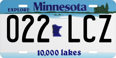 MN license plate 022LCZ